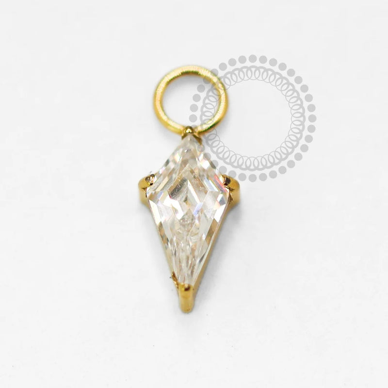 TN1560 Pingente Losango CZ Titânio PVD Gold
