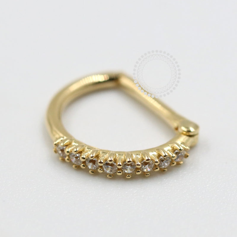 OR61 Segmento D Cravejado (12mm 0,62g) Ouro 18K
