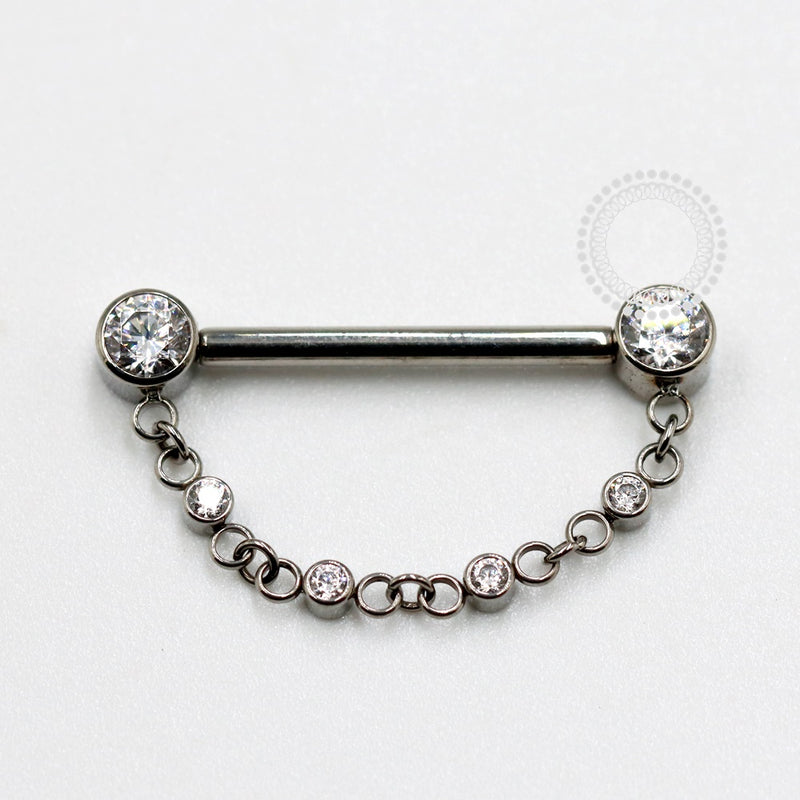 TN1122 Nipple Flat Corrente Push Pin Unilateral Titânio ASTM F-136