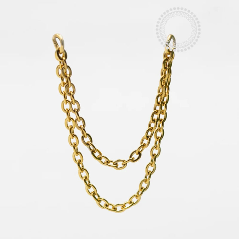 TN1371 Corrente Dupla Titânio PVD Gold