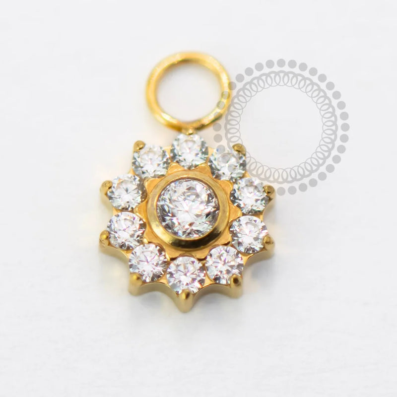 TN1636 Pingente Flor 10 Pétalas Titanio PVD Gold