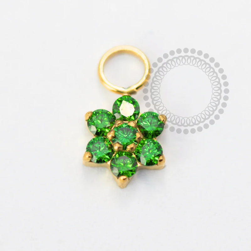 TN1634 Pingente Flor CZ Titanio PVD Gold